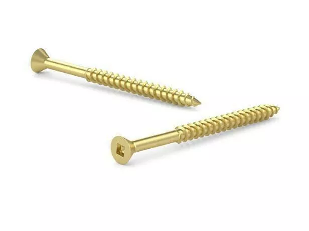 #10 X 1-1/2" Wood Screw Flat Head Solid Brass 5 PCS