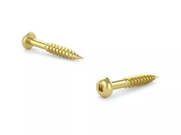 #10 X 1-1/2" Wood Screw Pan Head Solid Brass 5 PCS