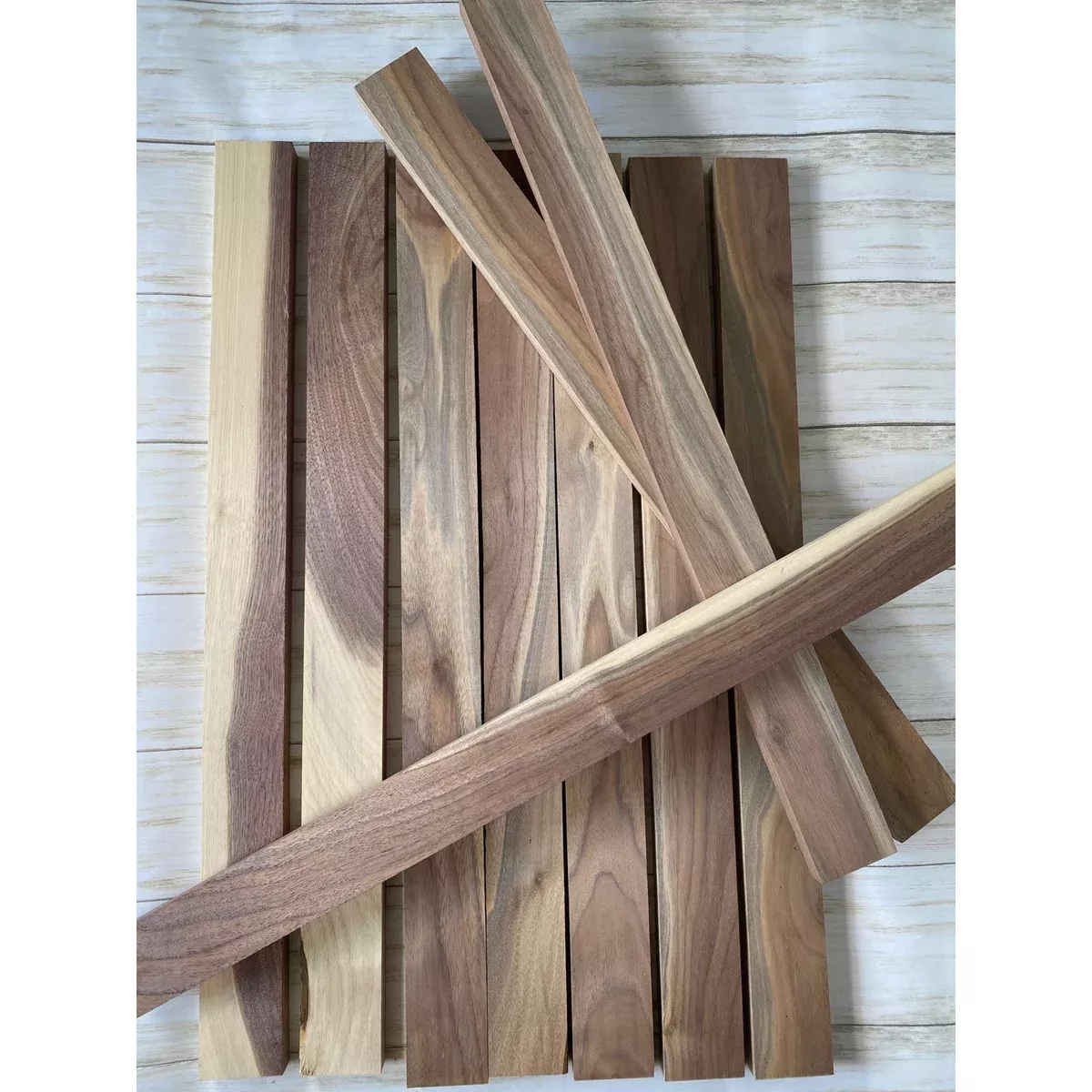 16" Sappy Walnut Wood Cutting Board Sticks for Woodworking & Crafting - 18-pack - Free Shipping!