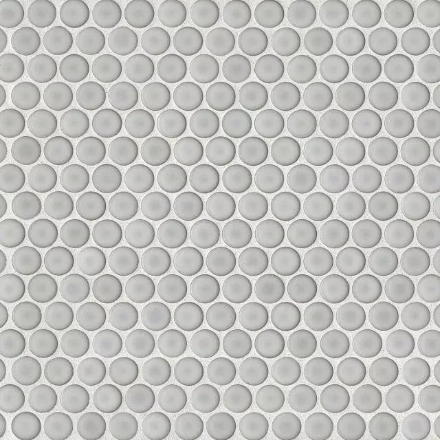 360 Dove Grey 12x12 Gloss Penny Rounds Glass Mosaic