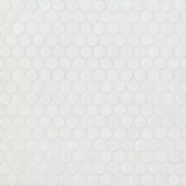 360 Matte White 12x12 Penny Rnds Porcelain Mosaic