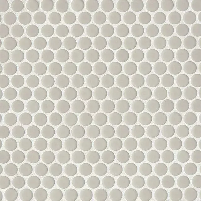 360 Off White 12x12 3/4 Penny Rnds Gloss Glass Mosaic