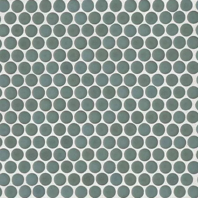 360 Silver Sage 12x12 3/4 Penny Rnds Matte Glass Mosaic