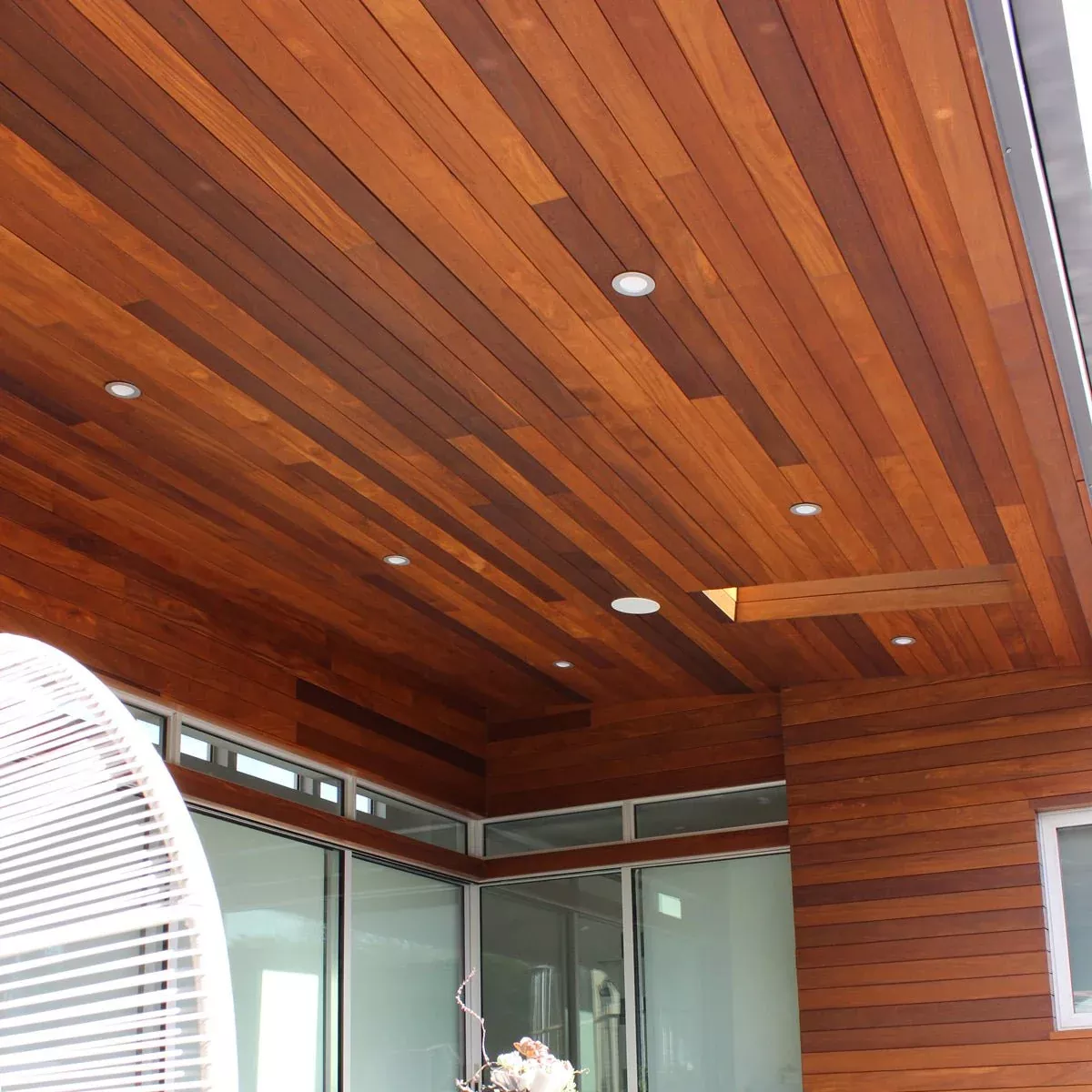 5/4 x 4 Cumaru Wood 45° V-Groove