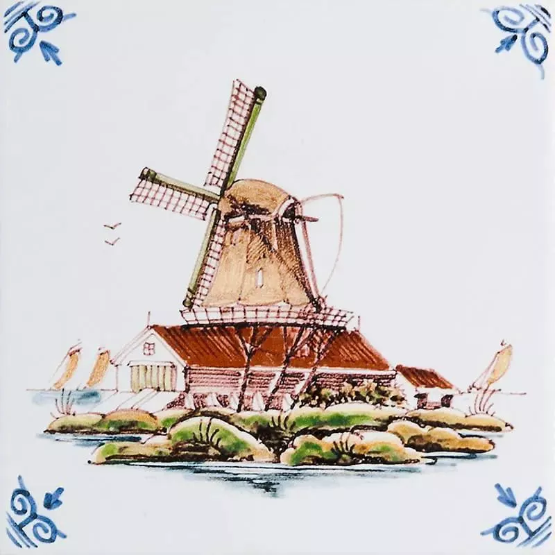 6x6 Windmills Whi Gla