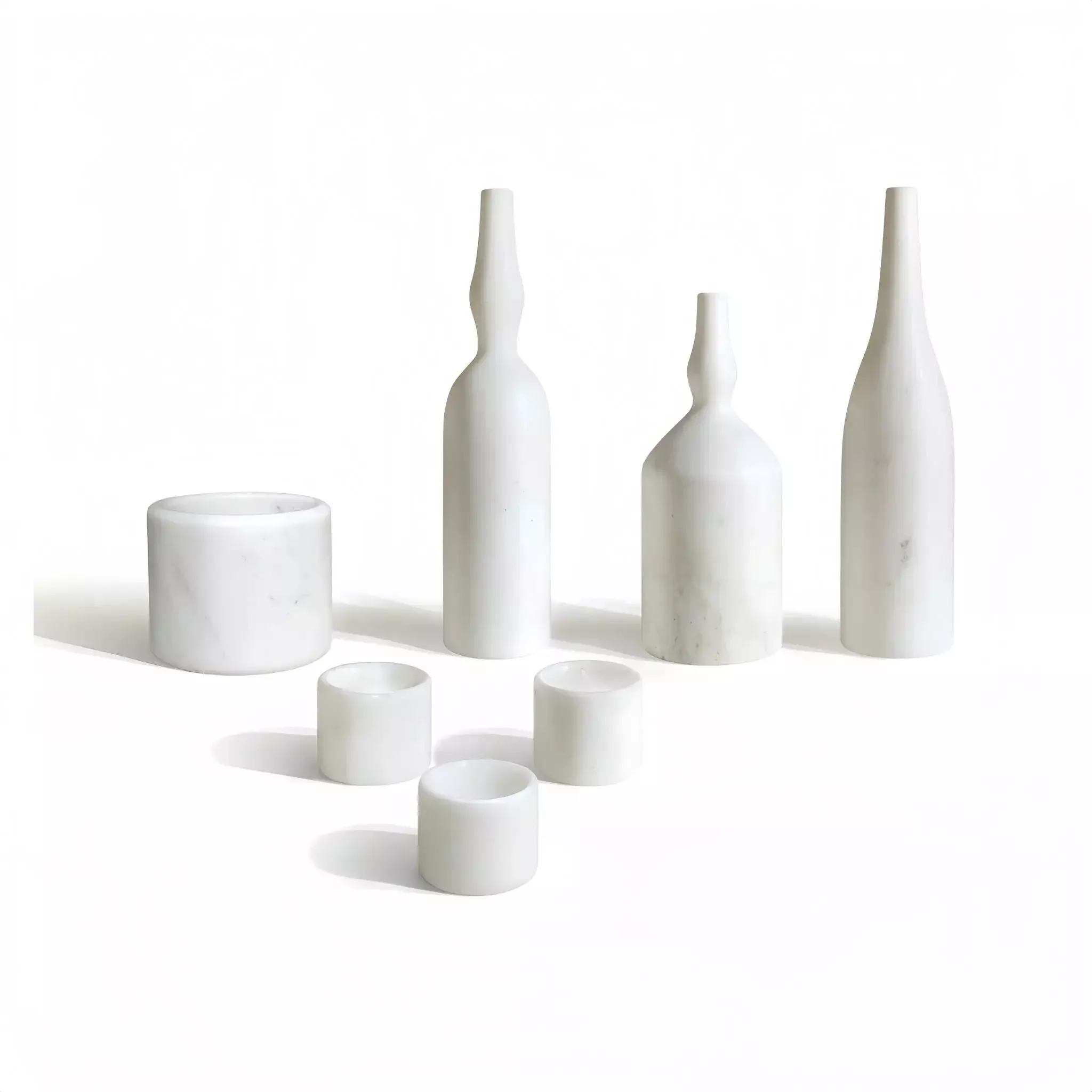 7 Pieces Luxury Natural Marble Living Room Accessories Set