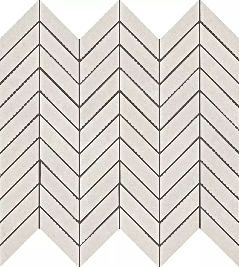 AbsoluteSlate White 1x2 Chevron Rectified Porcelain Mosaic Tile