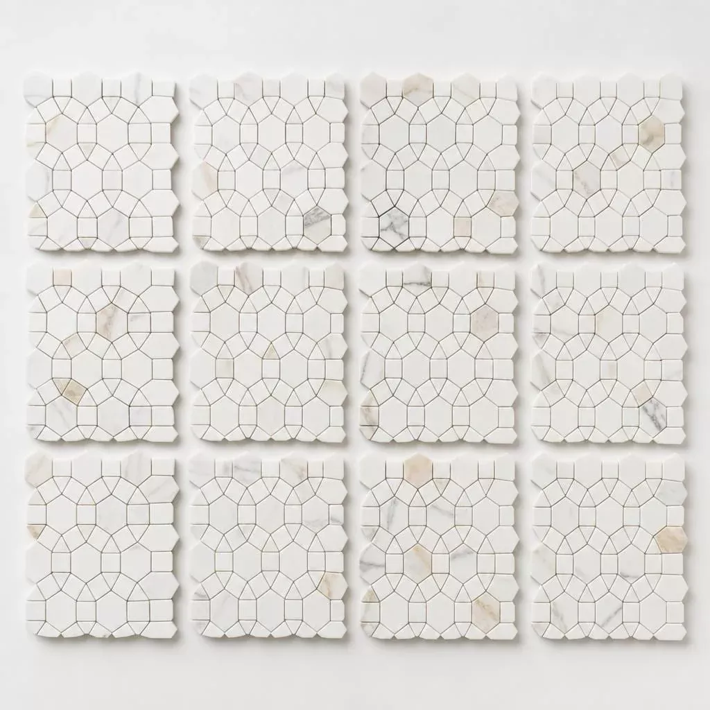 Aether Calacatta 2x2 Honed Marble Mosaic