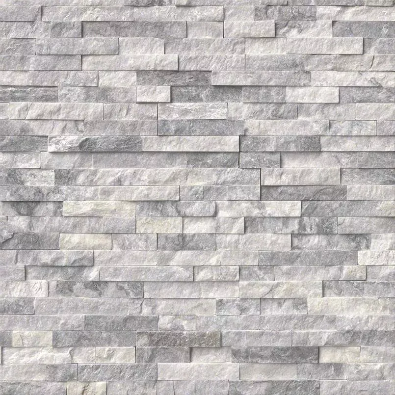 Alaska Gray 6x18 Splitface Corner Marble Ledger Stone