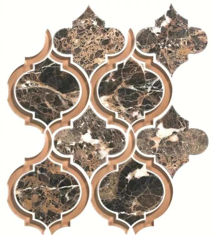 Alice Dark Emperador 1x2 Marble Mosaic