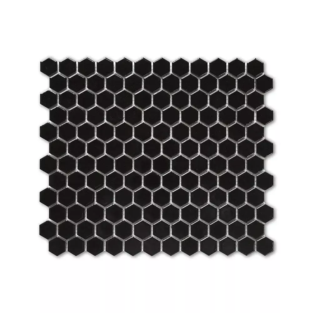 Alpine Glo Black Penny Hexagon Mosaic
