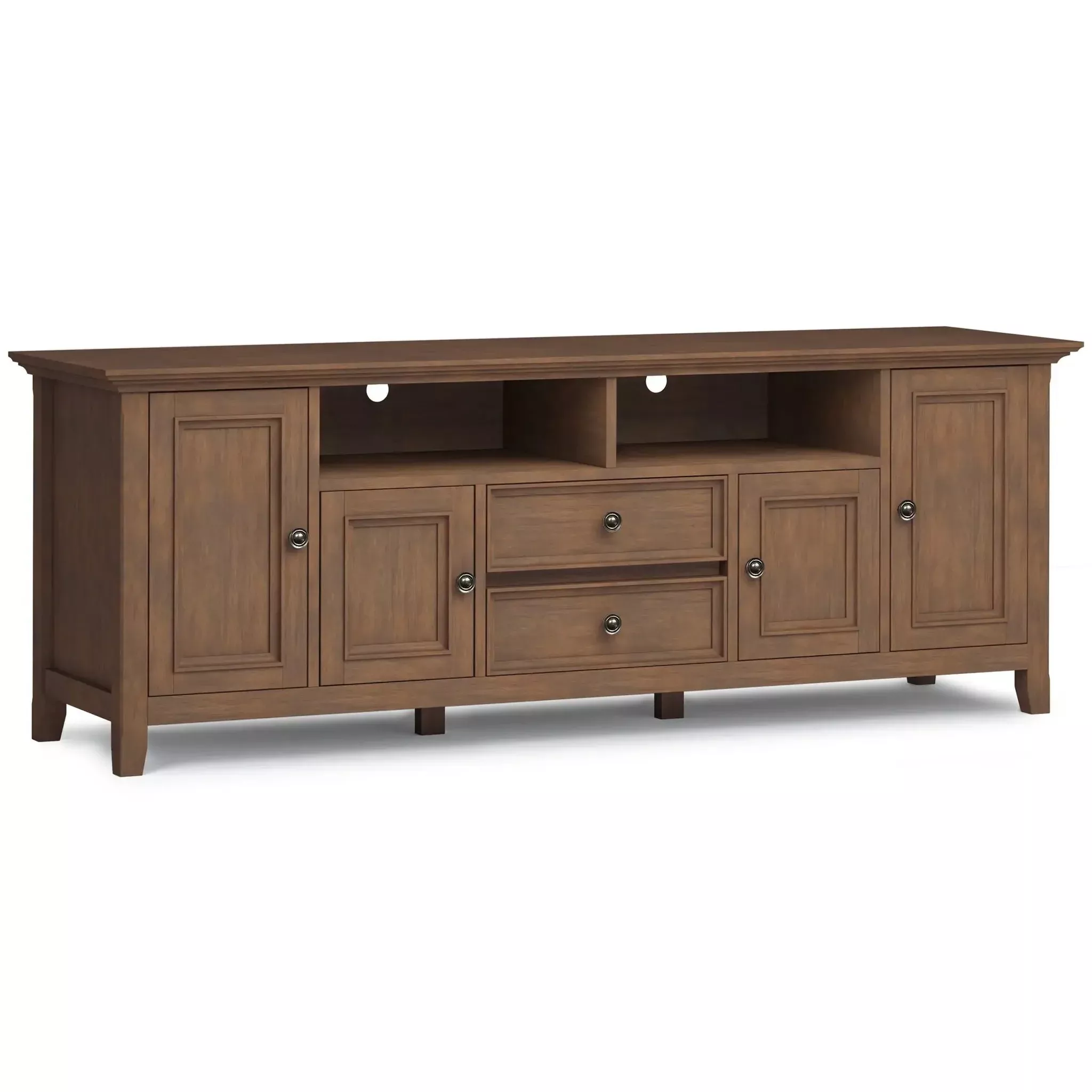 Amherst - Wide TV Media Stand - Rustic Natural Aged Brown
