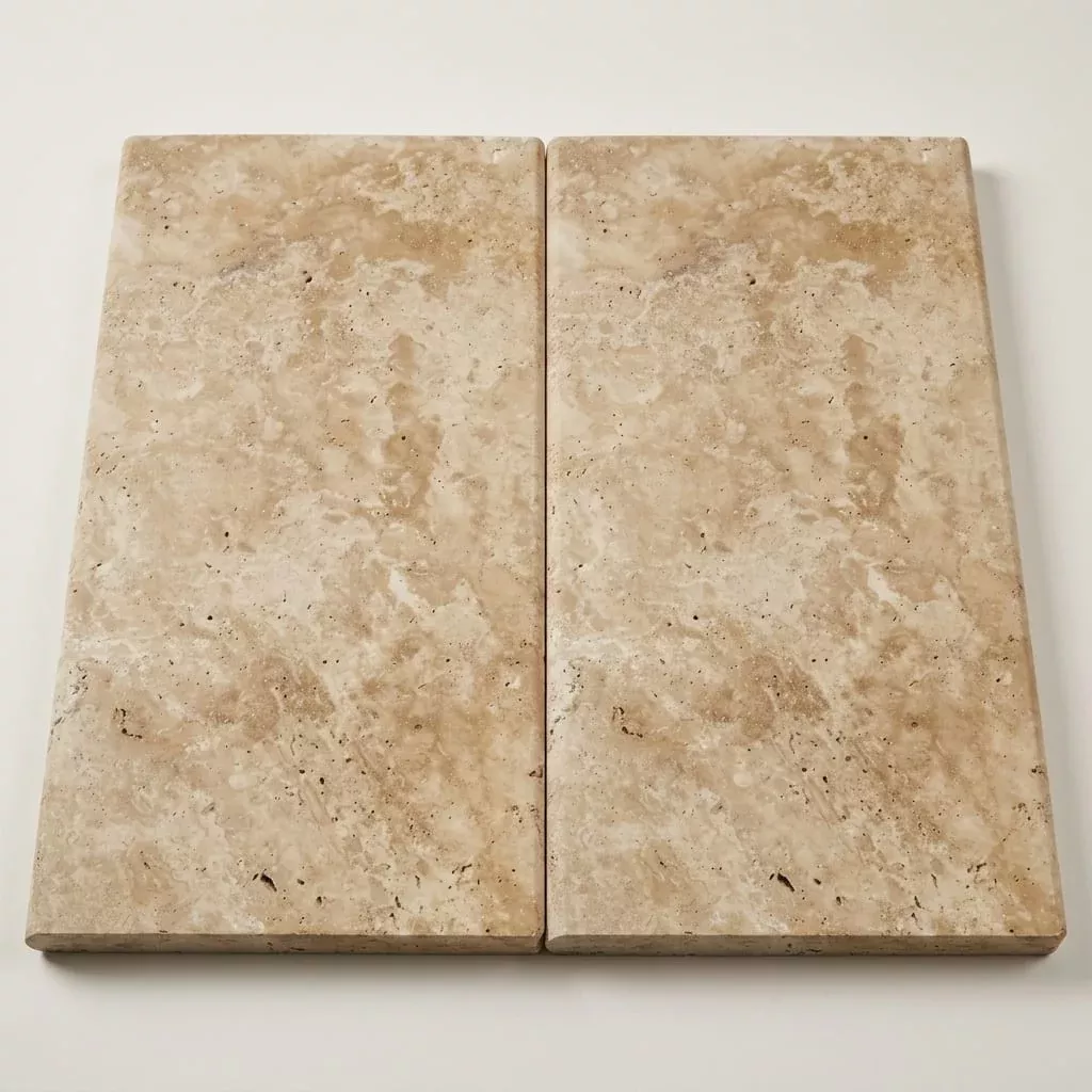 Ancient Castle Travertine Coping 12x24 Tumbled Bullnose1.25 inch