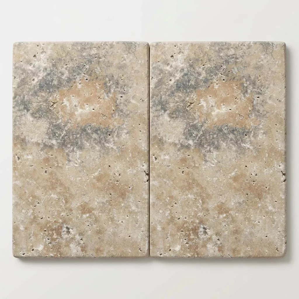 Ancient Castle Travertine Coping 16x24 Tumbled Bullnose1.25 inch