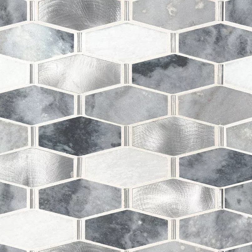 Ankara Metal Stone Misc. 0.24 Inch Glass Blend Mosaic Tile
