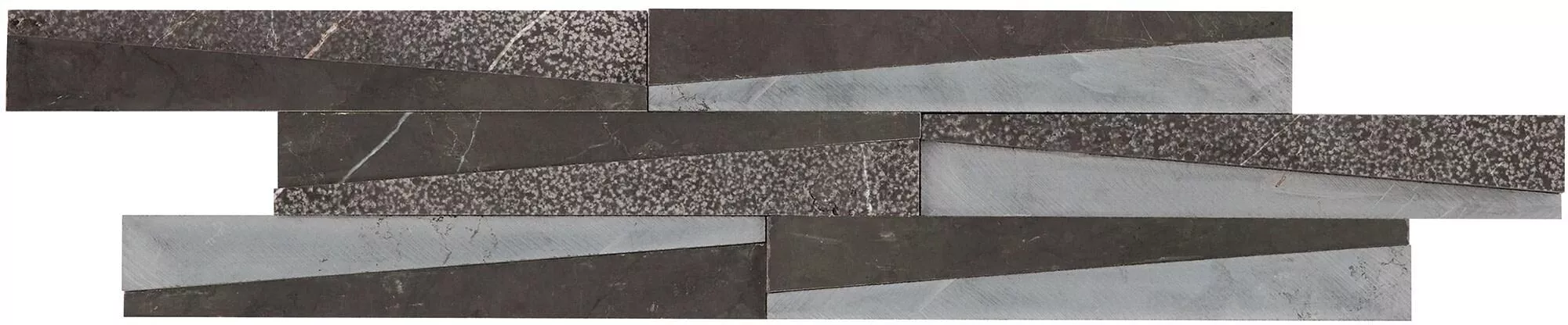 Antico Scuro Wedge Polished Dark Grey Marble Mosaic