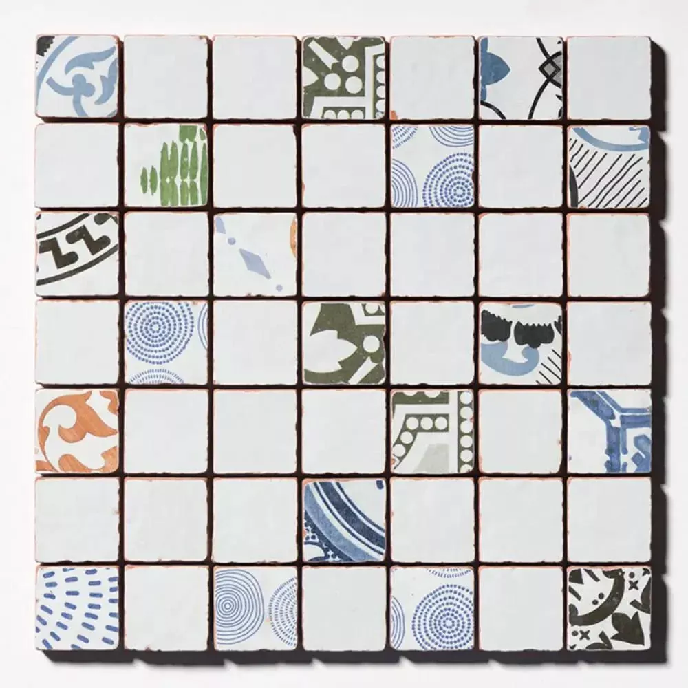 Antiqued Blend Multifinish 2x2 Glazed Terracotta Mosaics 12x12