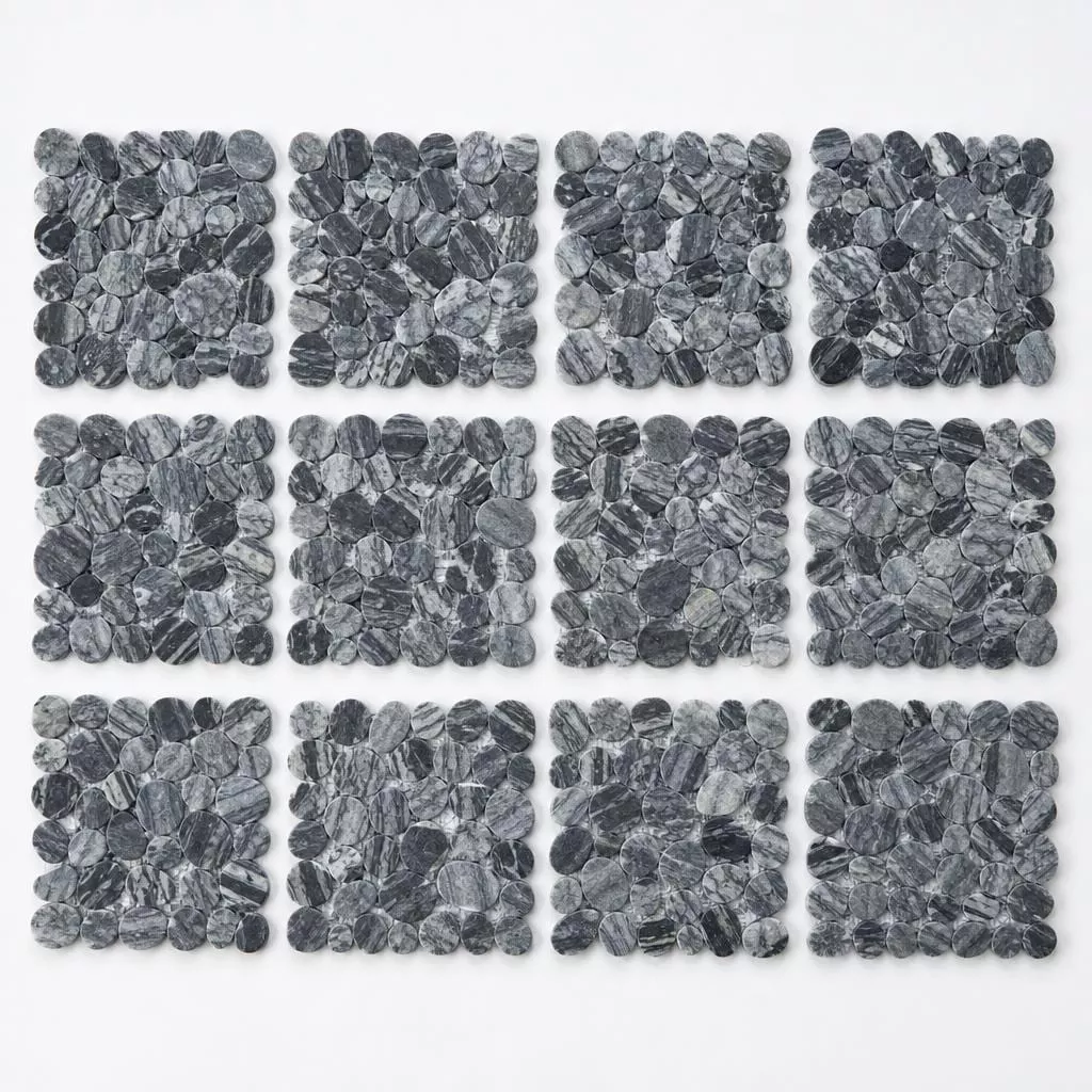 Aphrodite Dark Grain 2x2 Marble Mosaic