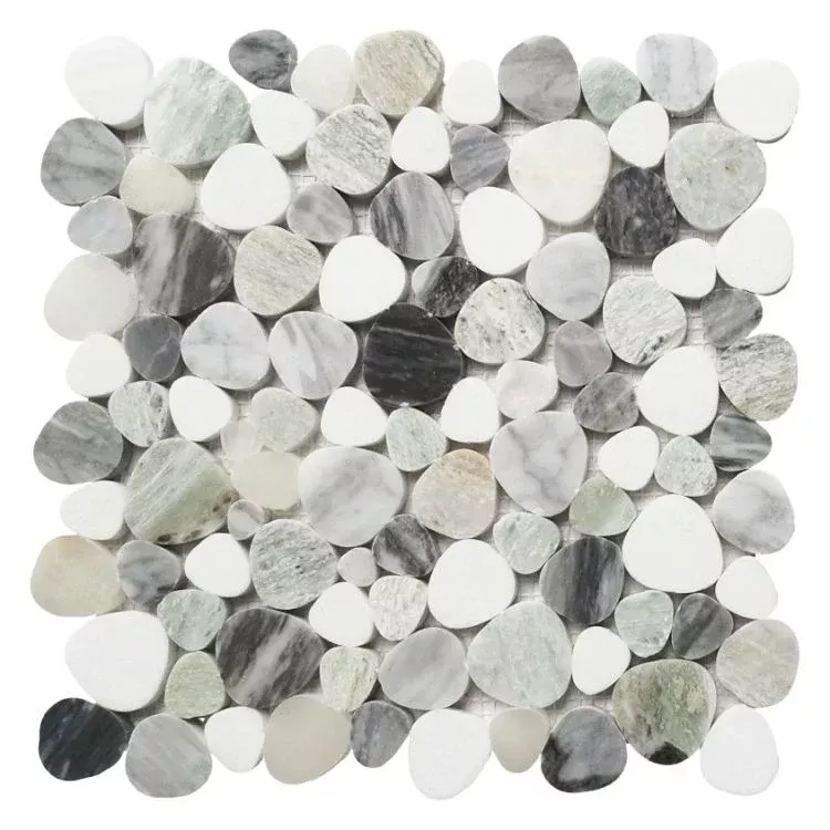 Aphrodite Grassland Pebble Polished MarbleMosaic