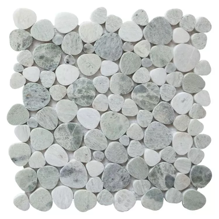 Aphrodite Green Pebble Polished MarbleMosaic