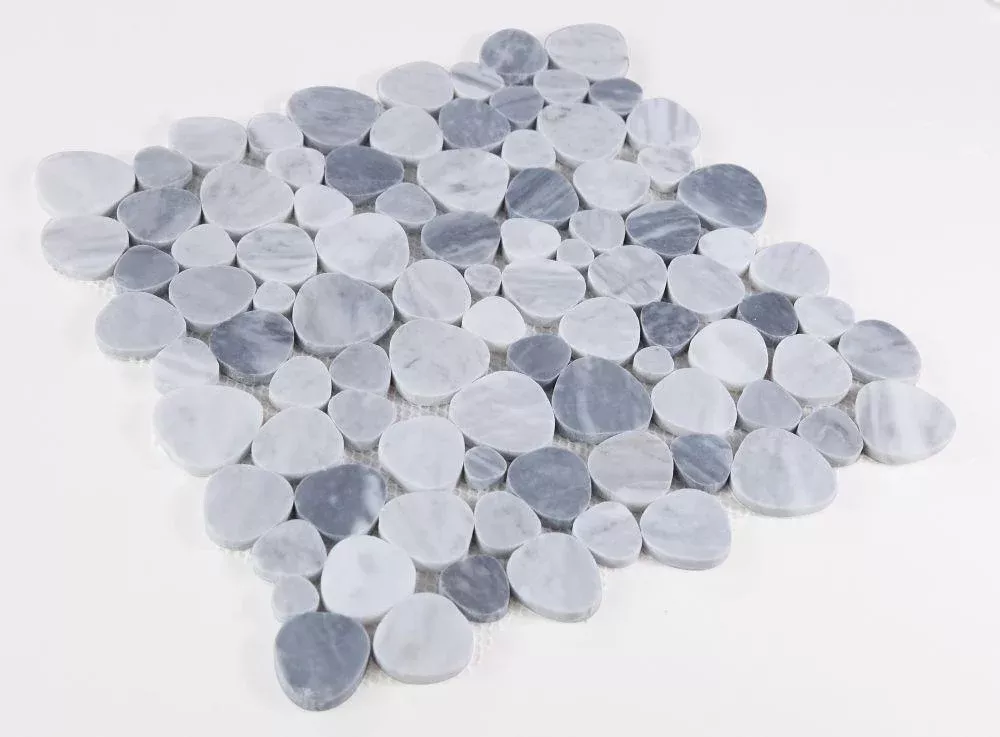 Aphrodite Mix Grey Pebble Honed MarbleMosaic