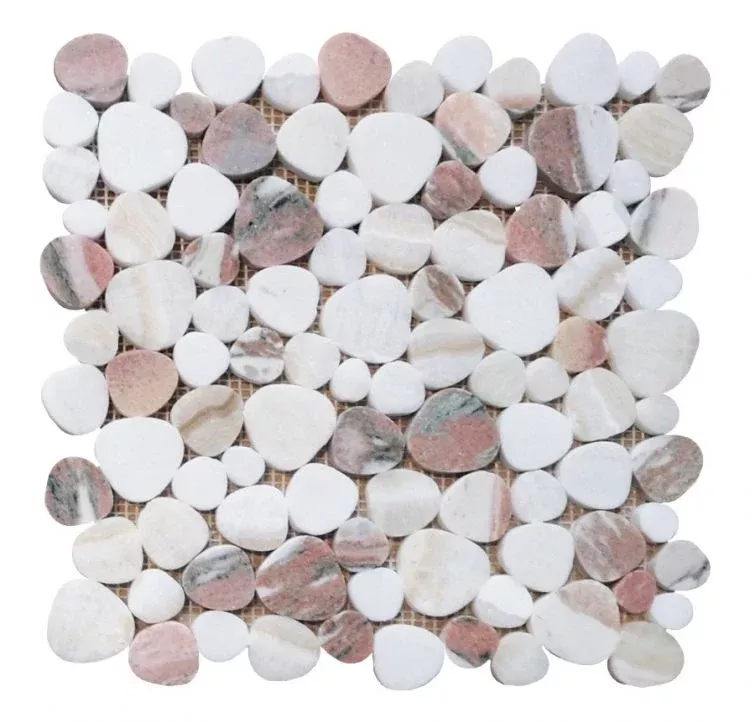 Aphrodite Pink Pebble Polished MarbleMosaic