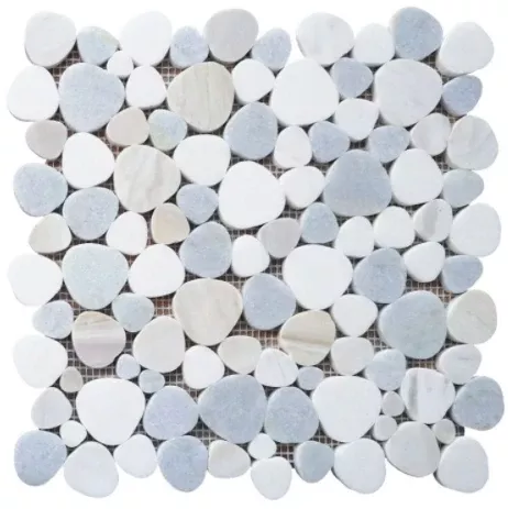 Aphrodite Sky Pebble Polished MarbleMosaic