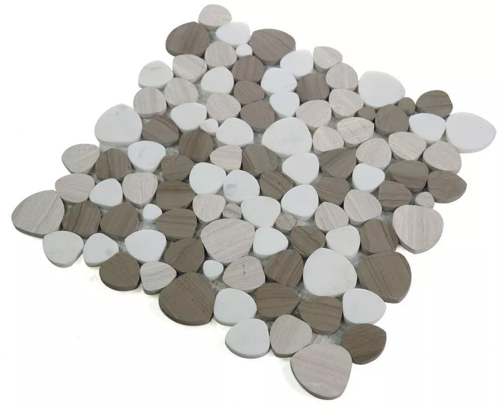 Aphrodite Smoke Pebble Polished MarbleMosaic