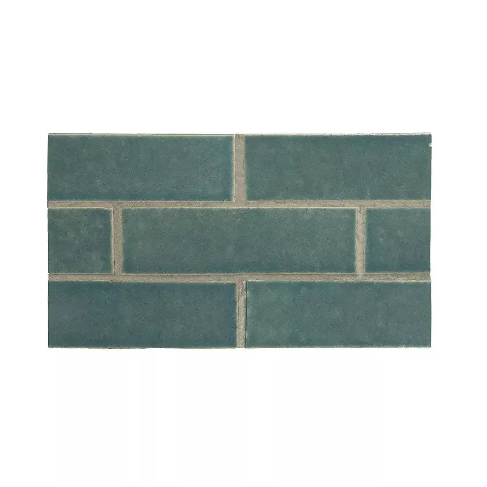 Aqua Marine Textured Glazed Terracotta Tiles 2 1/8x7 1/2