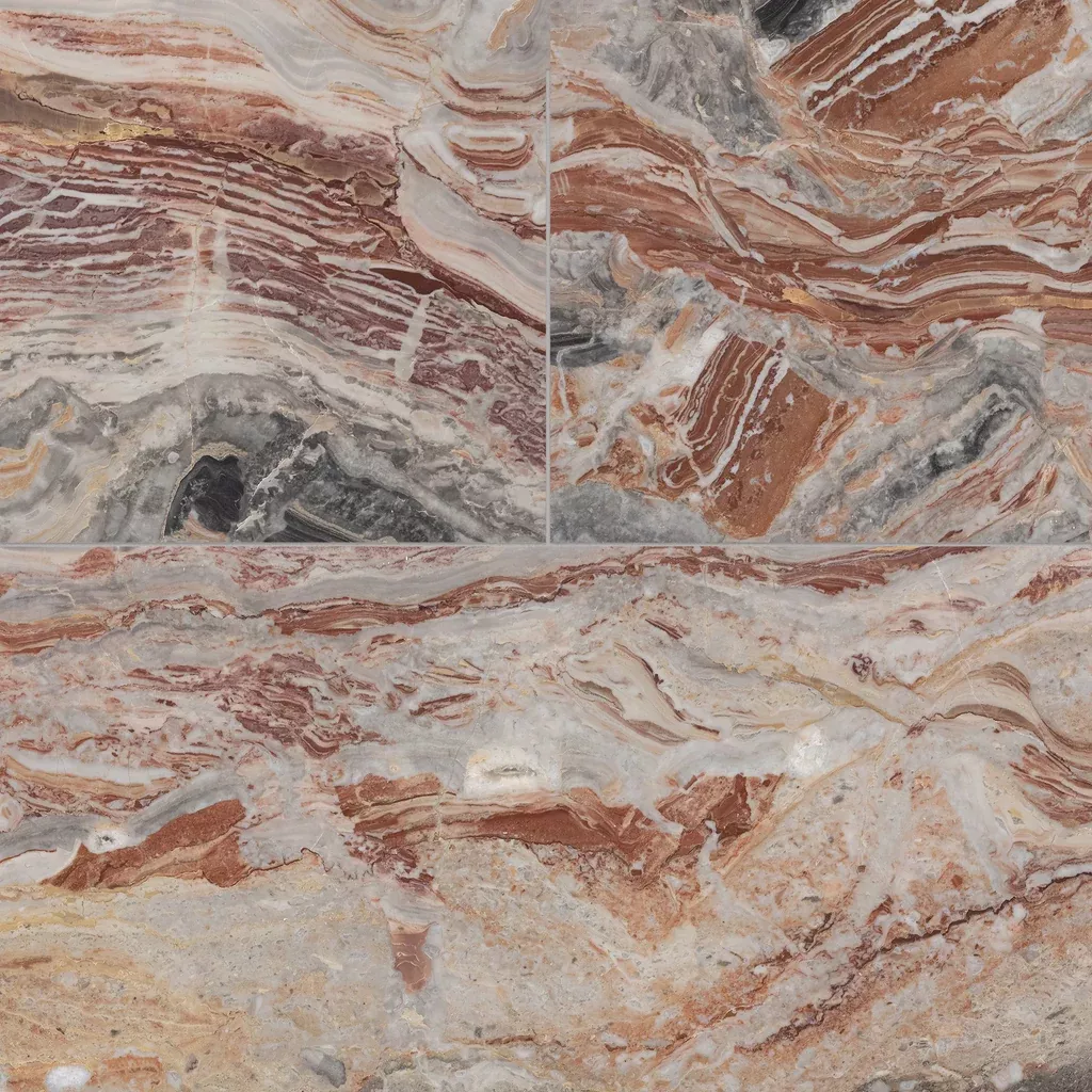 Arabescato Orobico Rosso Marble Tile