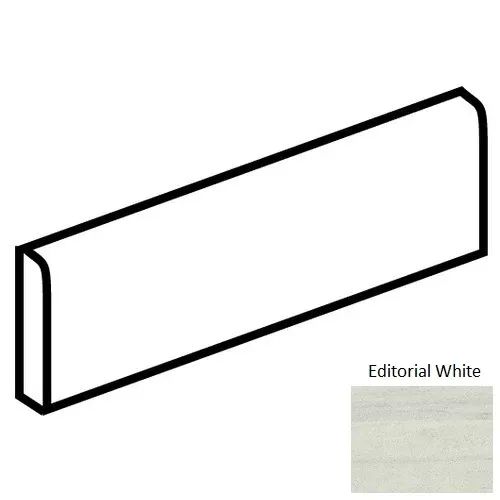 Articulo Editorial White Porcelain Floor & Wall Trim - 3" x 24" Bullnose