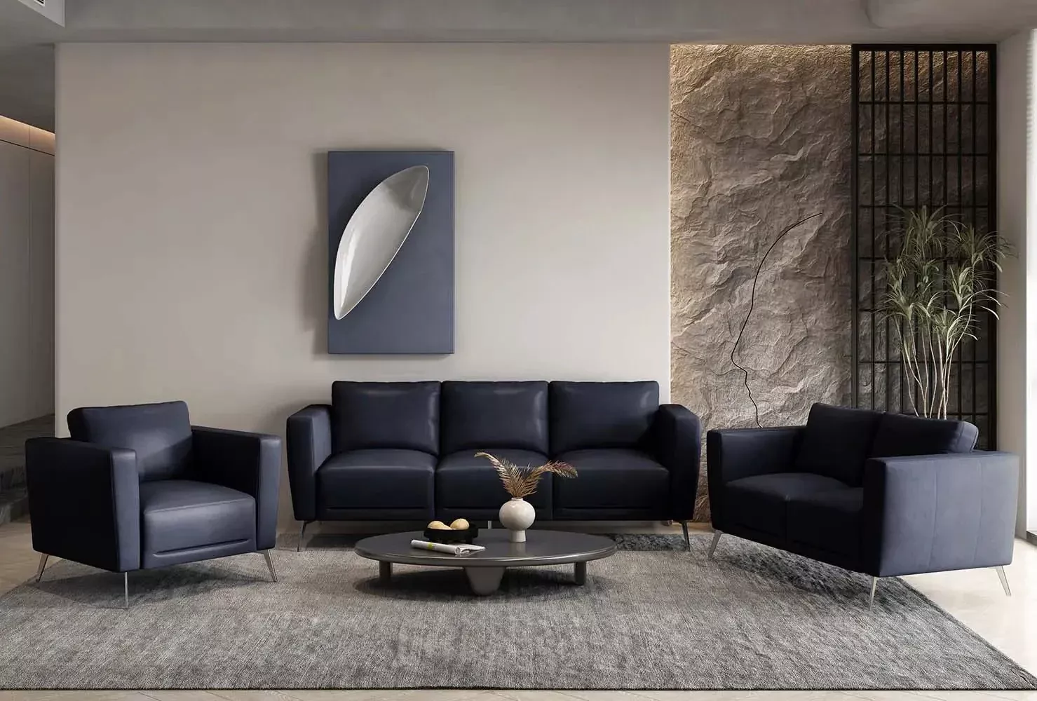 Astonic - Chair - Blue Leather
