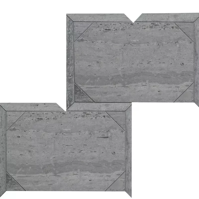 Athens Grey Dark Honed Baroque Marble Waterjet Mosaics 12 1/4x16 3/16