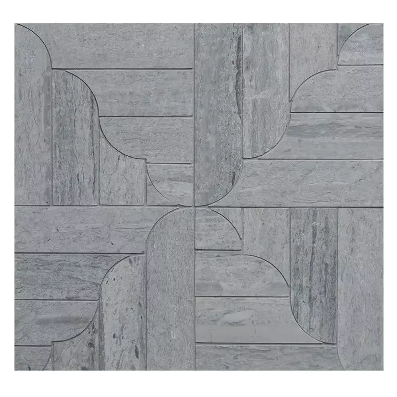 Athens Grey Dark Honed Rococo Marble Waterjet Mosaics 12 1/16x12 1/16