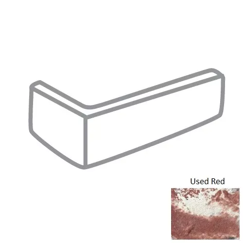 Avondale Used Red Brick Floor & Wall Trim - 4" x 8" Corner