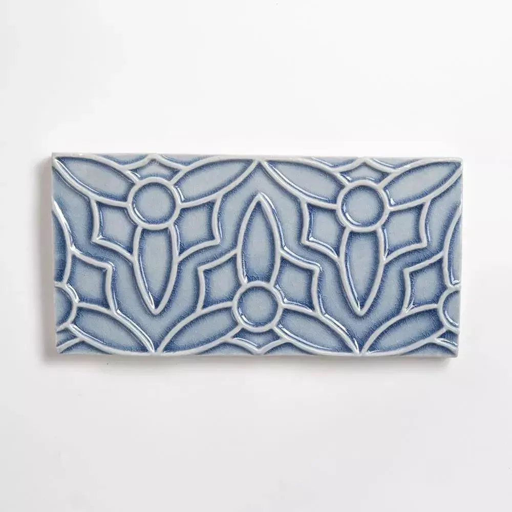 Azure Crackled Barcelona Ceramic Accent Tiles 4x8