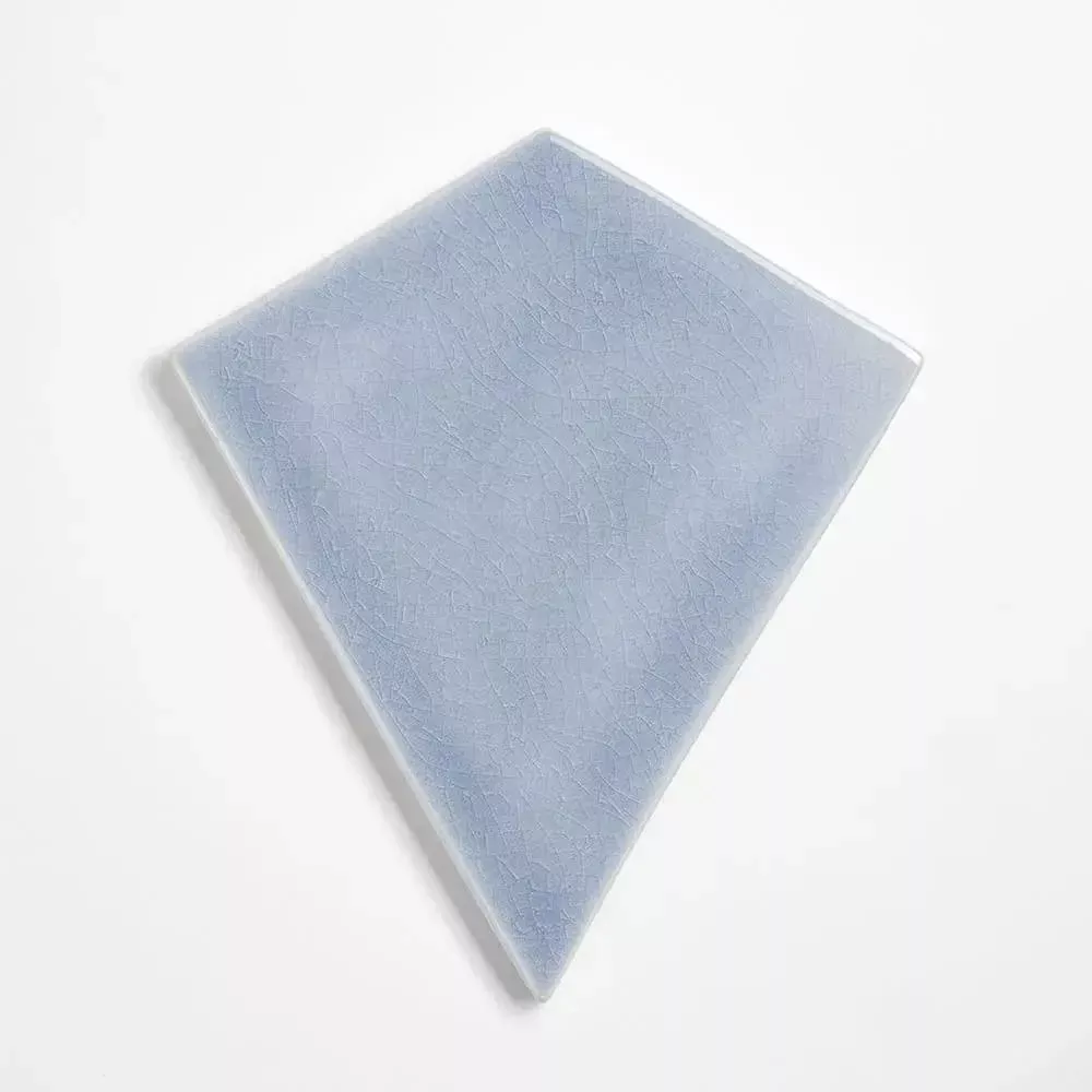 Azure Crackled Diamante Ceramic Tiles 6x6