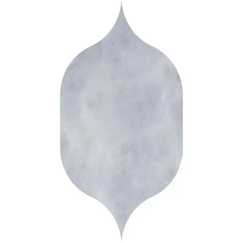 Bardiglio Light Honed Gothic Arabesque Marble Waterjet Mosaics 4 7/8x8 13/16