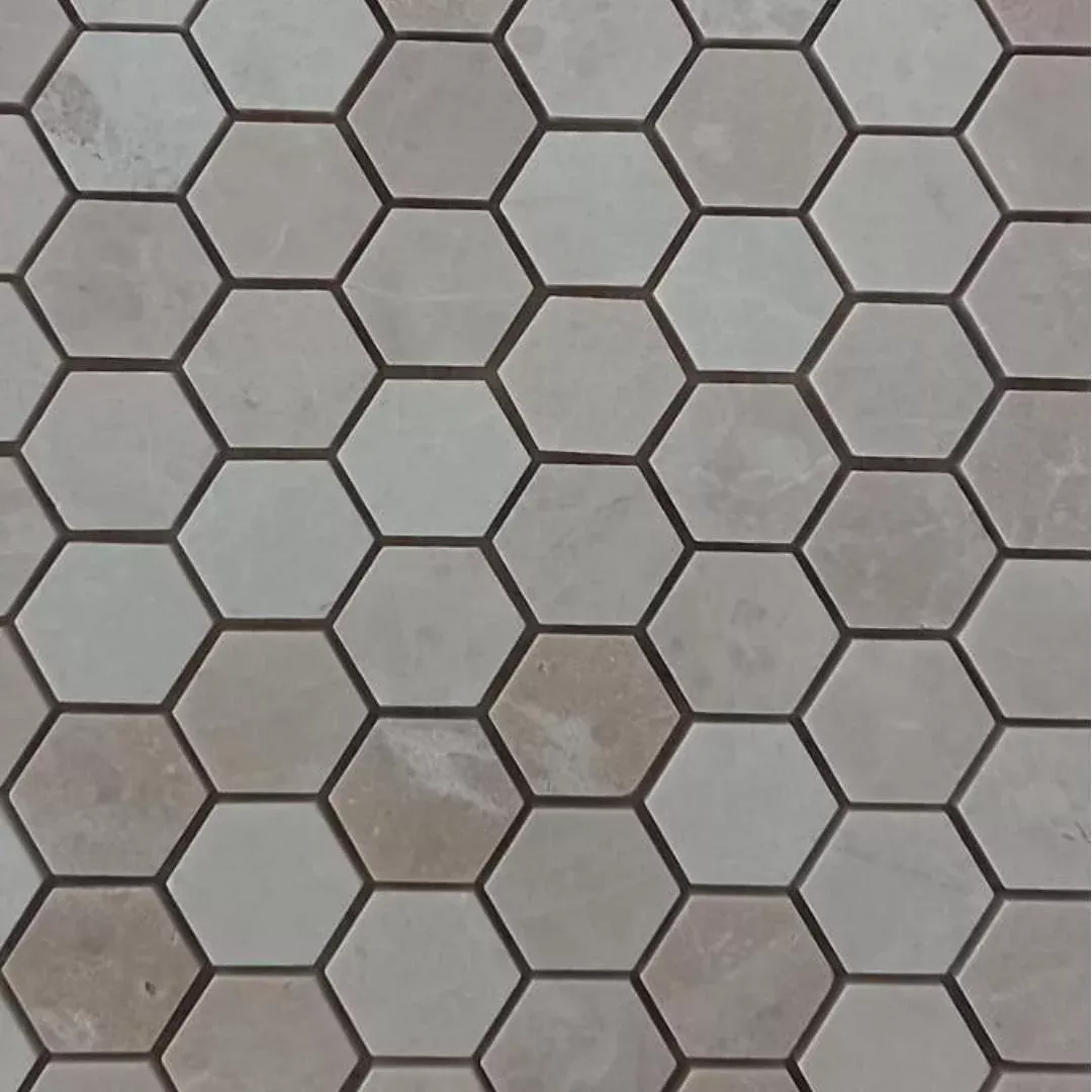 BEIGE MINI, HEXAGON MIX, Mosaic - Mediterranean