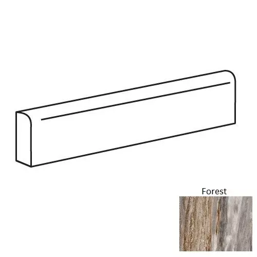 Bellagio Forest Porcelain Floor & Wall Trim - 3" x 24" Bullnose