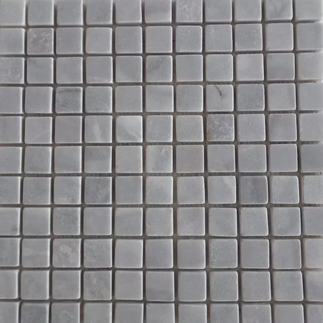BIANCO GREY, SQUARES 1X1, Mosaic - Mediterranean
