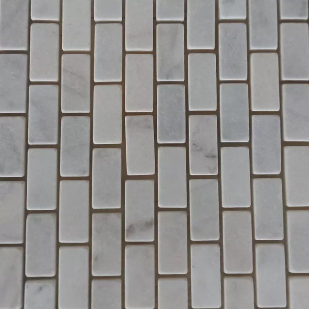 BIANCO WHITE, BRICK MINI, Mosaic - Mediterranean