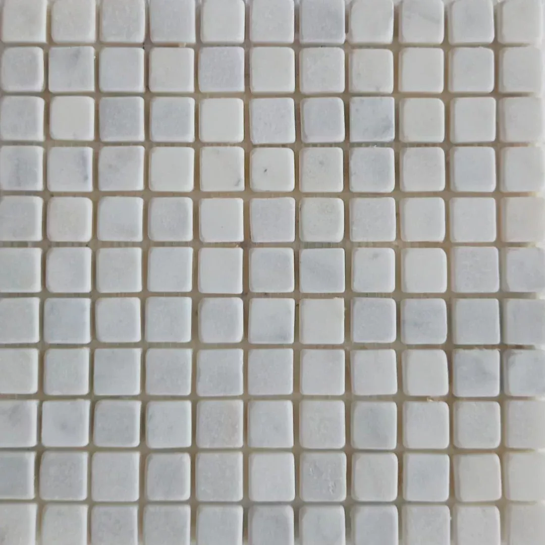 BIANCO WHITE, SQUARES 1X1, Mosaic - Mediterranean