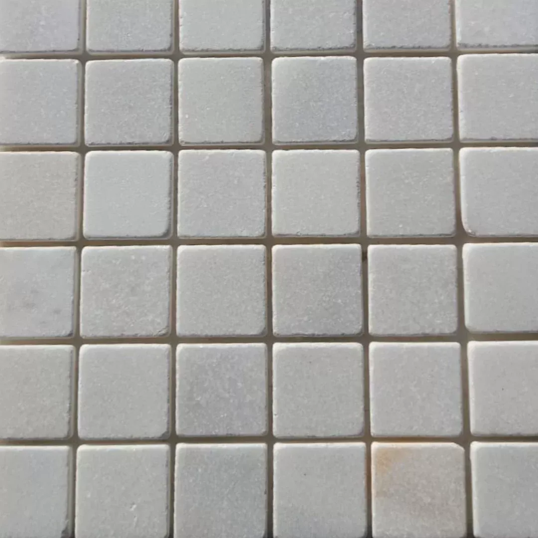 BIANCO WHITE, SQUARES 2X2, Mosaic - Mediterranean