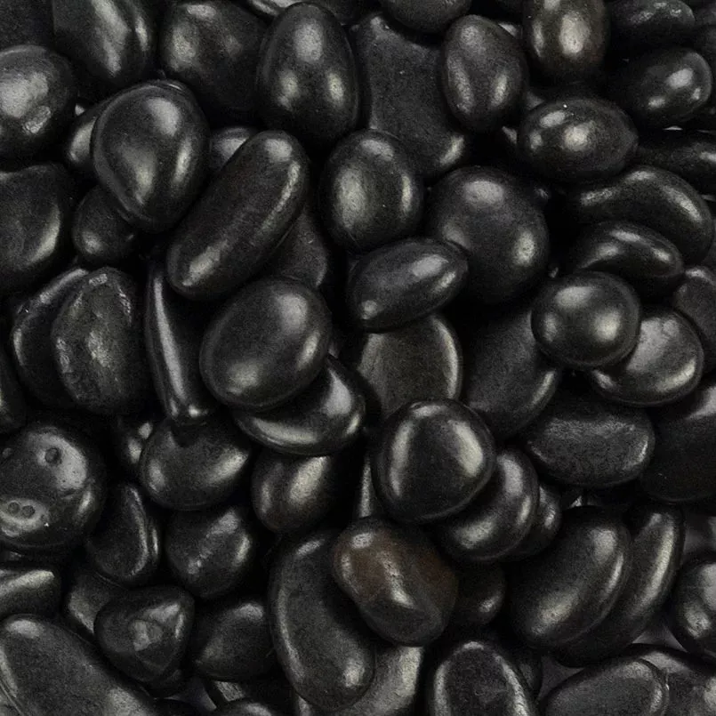 Black 0.5-1.2 CM Polished Pebbles 40 LBS Bag Pebble