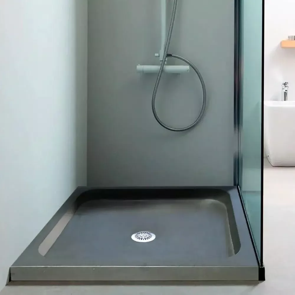Black Basalt Natural Stone Square Shower Base - 36x36 Inches