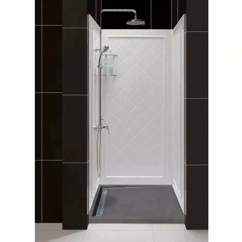 Black Basalt Rectangular Shower Base 32x48x3 - Honed Surface