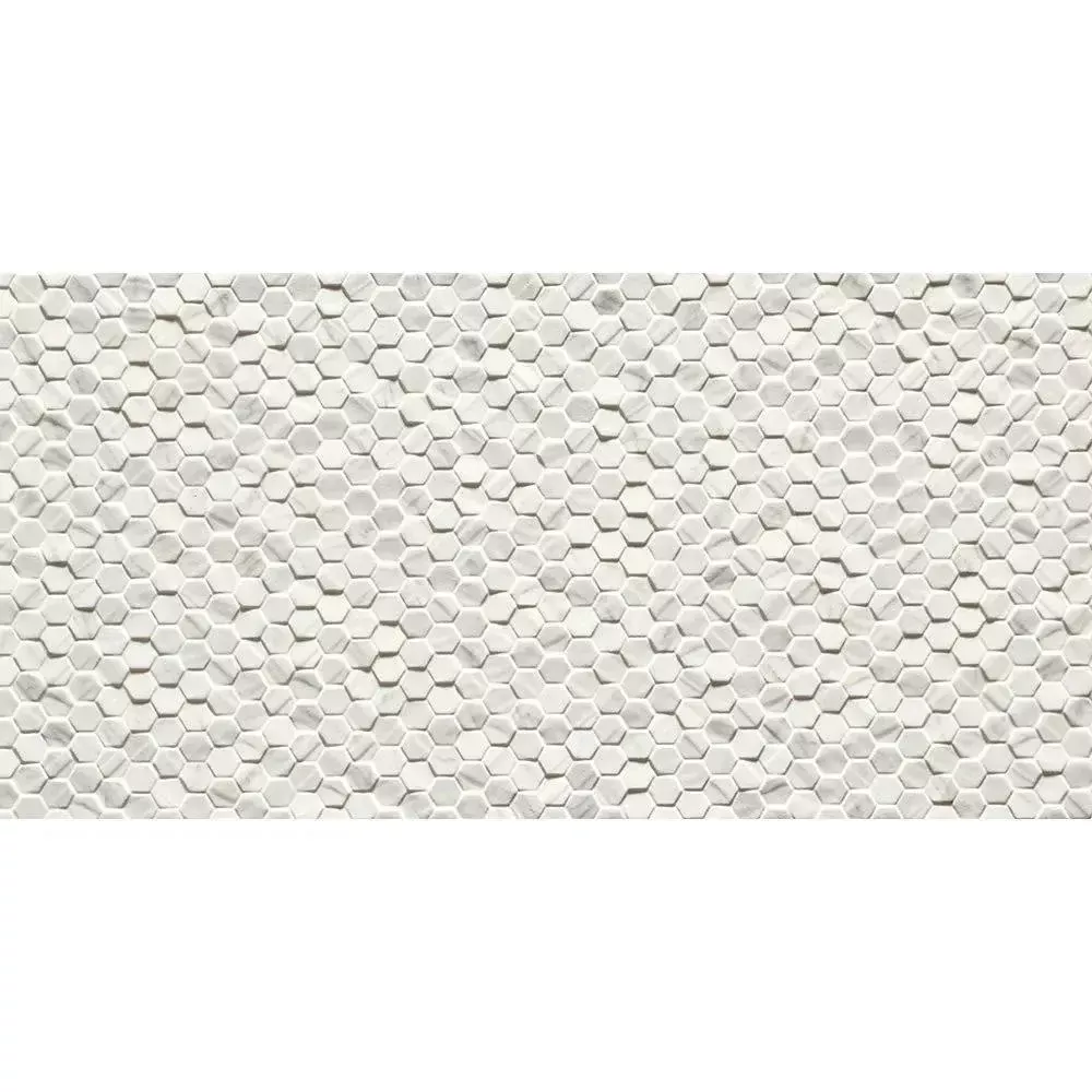 Blanco Honed Esagonetta Marble Look Porcelain Wall Decos 12x24