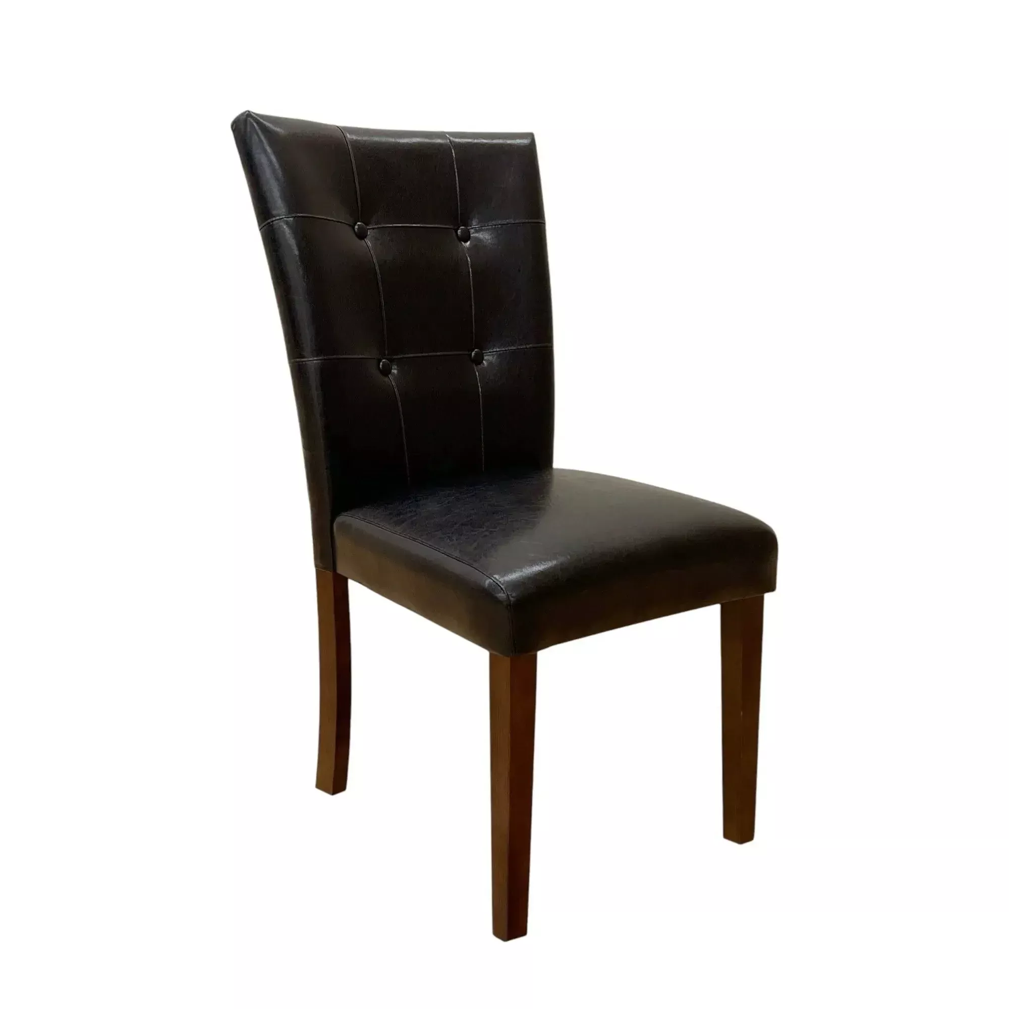 Britney - Synthetic Leather Side Chair (Set of 2) - Brown / Walnut