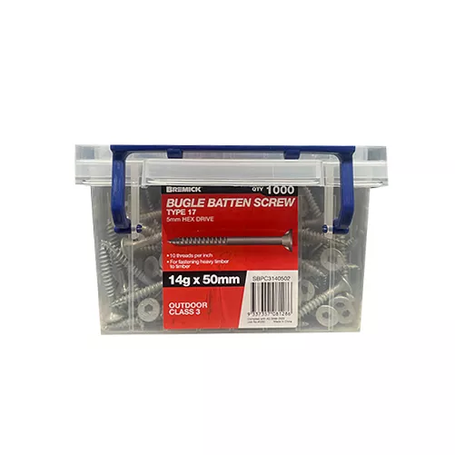 Bugle Batten Screw 14 x 50mm Gal Screws Box of 1000
